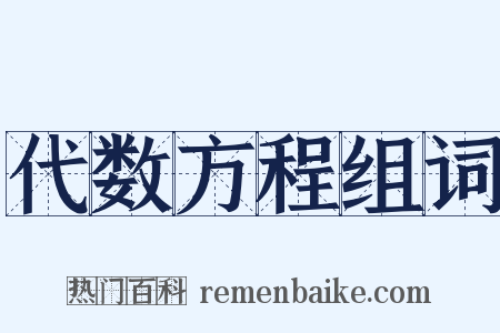 代数方程组词是什么意思的图片